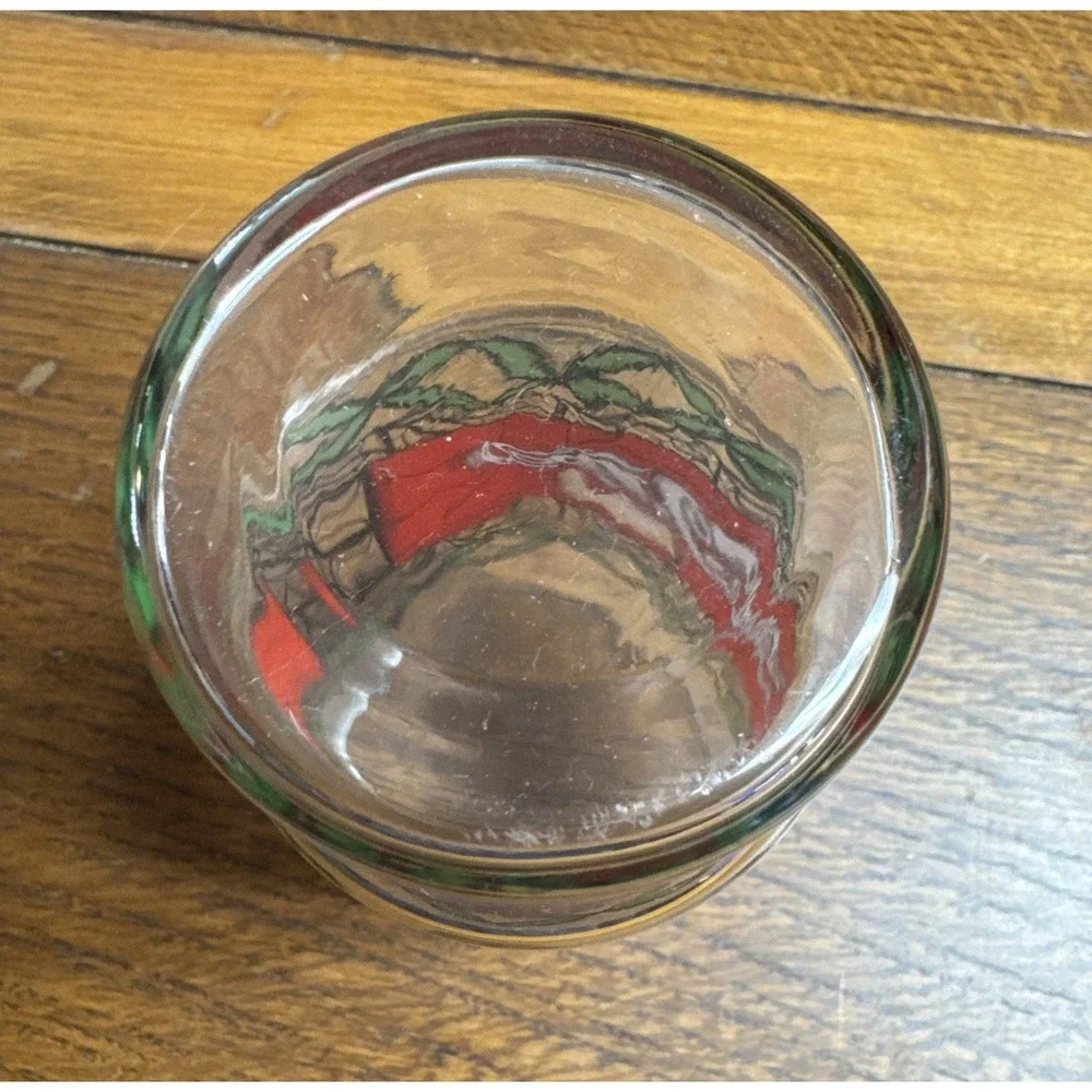 Coca Cola Tiffany Style‎ Stained Glass Green Red Coke Drinking Cup Pedestal VTG